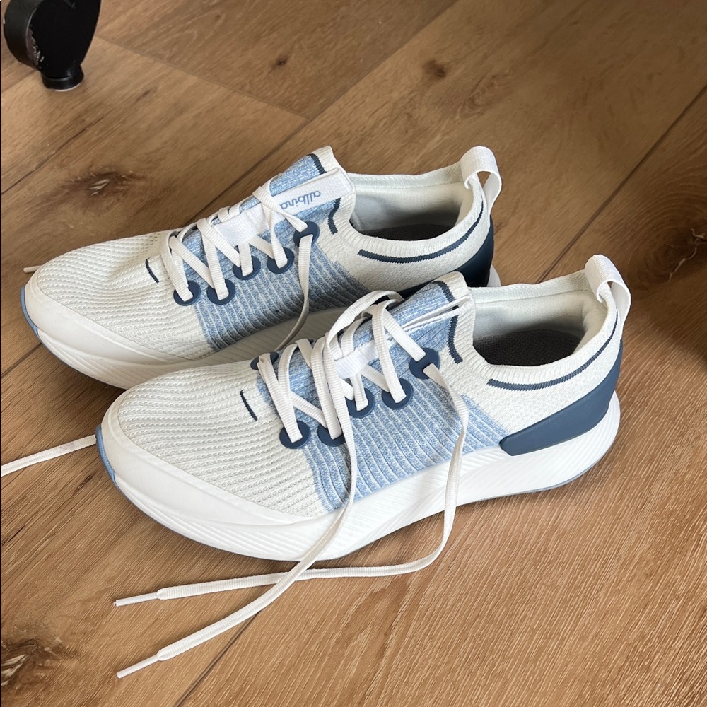 Allbirds White and Blue Athletic Shoes